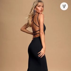 Strappy backless mermaid formal dress